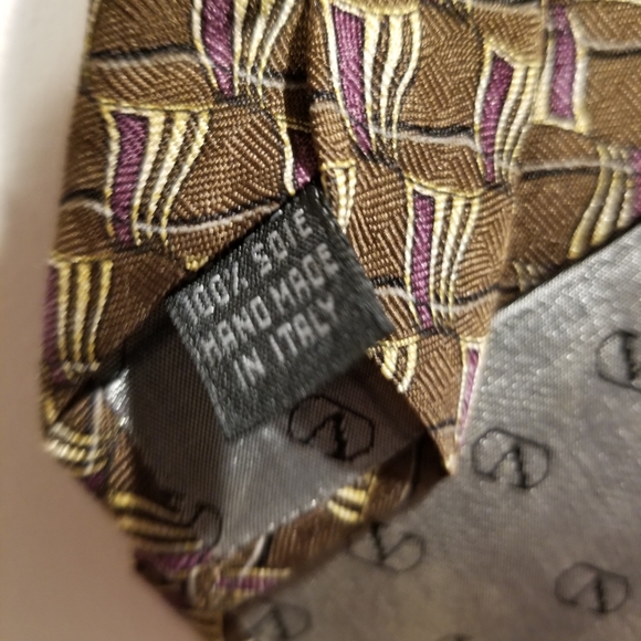 as new VALENTINO Cravatte Italian handmade 100% silk mens tie brown color - Picture 6 of 7